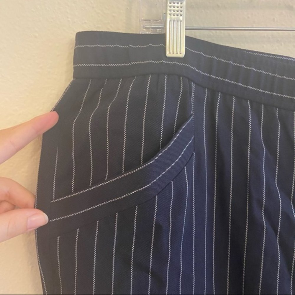 Eileen Fisher NEW Woven Striped Wide Leg Crop Pant - Picture 5 of 9
